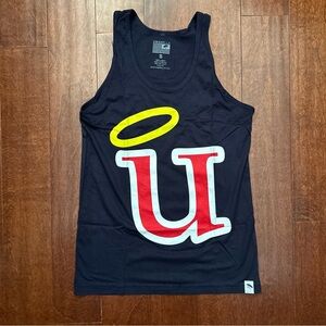 Umbrella Clothing Navy Tank Top with Red Logo, Size Small, NWOT